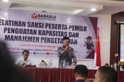 Bawaslu Touna Latih Saksi, Arfan : berdasarkan aturan, kami diberi mandat untuk membuat pelatihan ini
