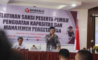 Bawaslu Touna Latih Saksi, Arfan : berdasarkan aturan, kami diberi mandat untuk membuat pelatihan ini